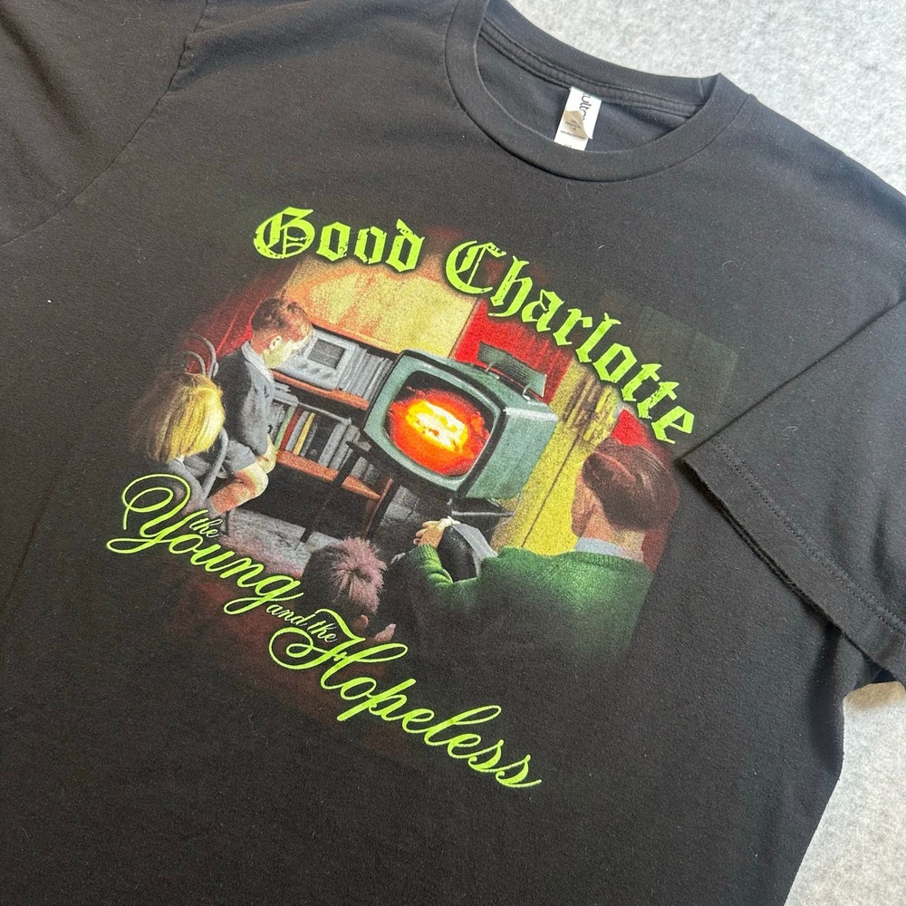 Good Charlotte The Young and the Hopeless Band T-Shirt XL Black Tultex 202